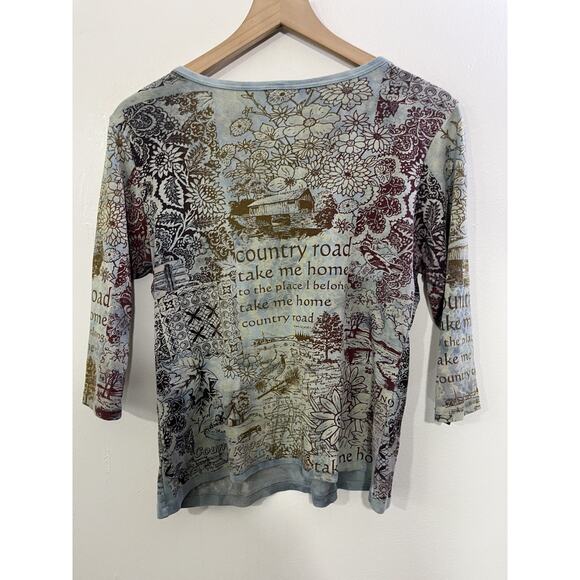 Y2K 90s Boho Country Bella Top S Cottage Maximalist Festival Art Folk Romantic - Picture 2 of 10